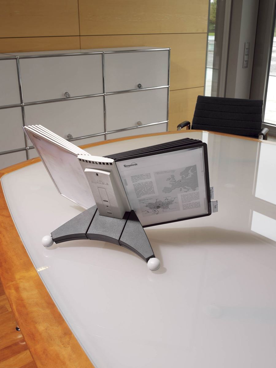 Durable SHERPA WALL 10 Display Panel Document Split Flap Index | A4 Black & Grey