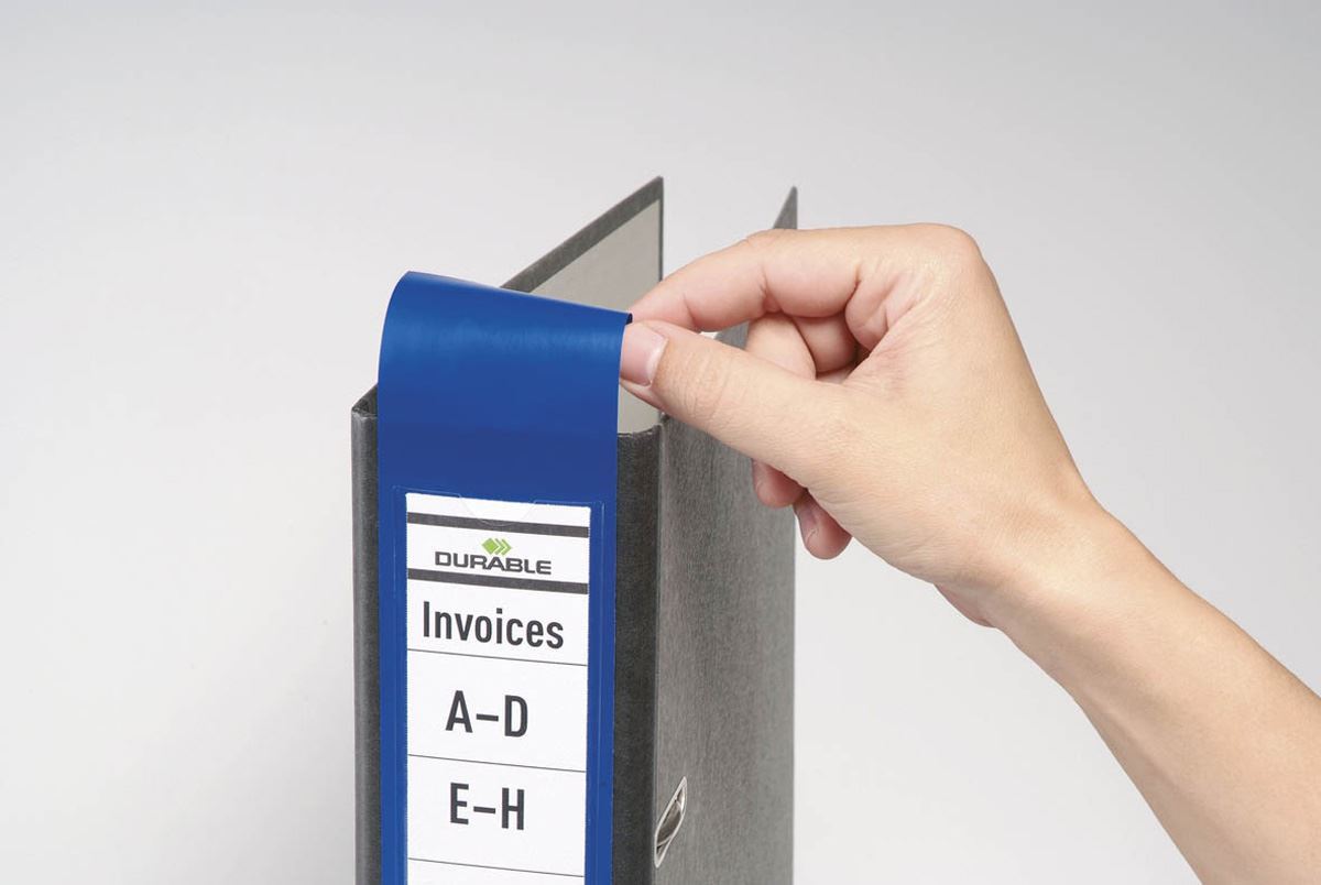 Durable ORDOFIX Adhesive Ring Binder Spine Labels | 10 Pack | 60mm Blue