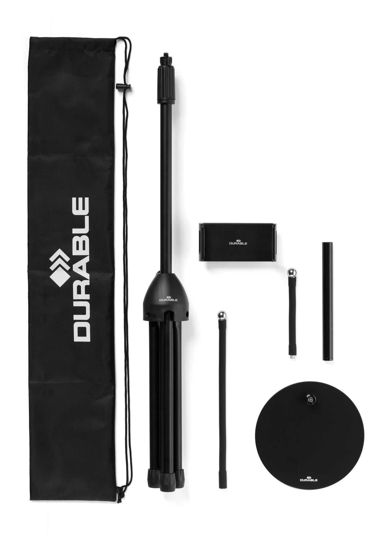 Durable TWIST Desk and Floor Gooseneck Tablet Phone Holder iPad Stands | Black