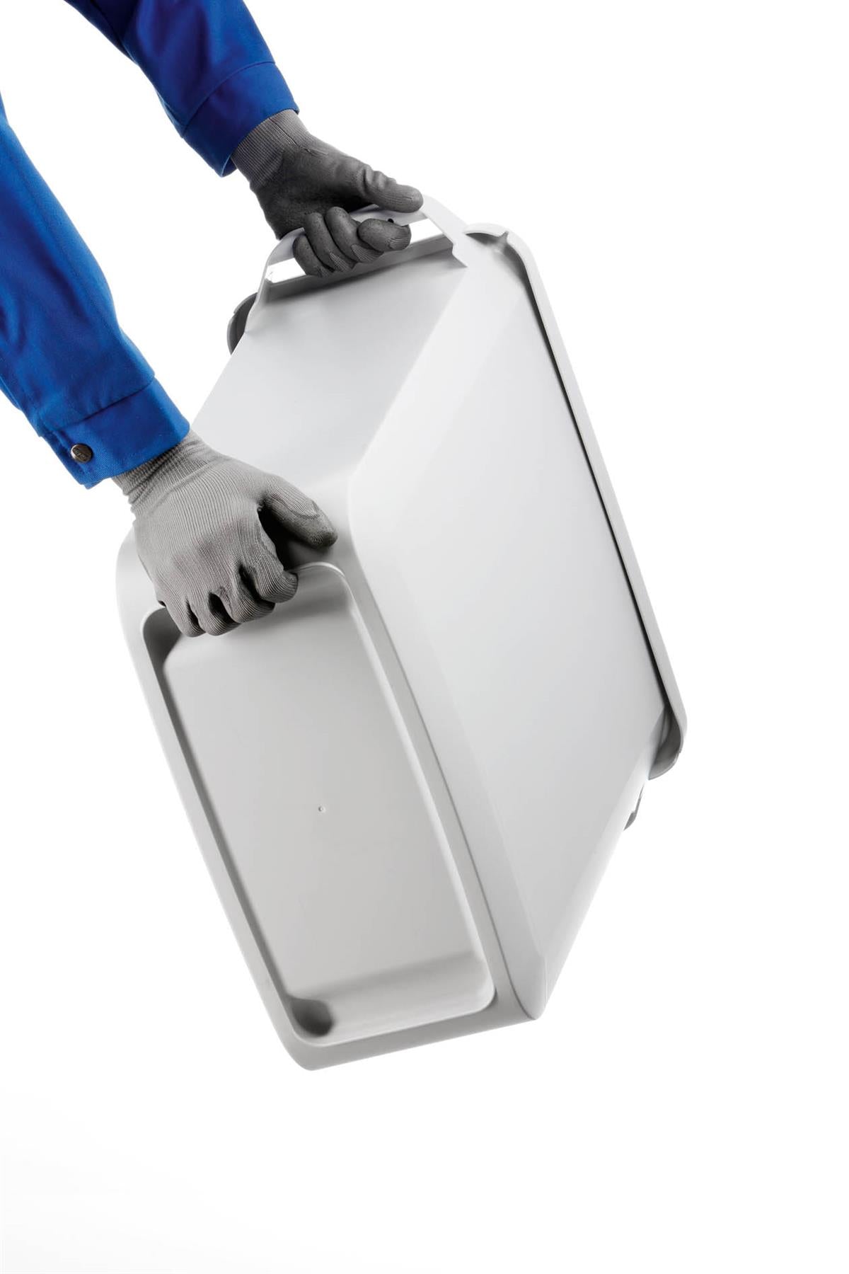 Durable DURABIN ECO Recycled Black Rectangular Recycling Bin + Grey Lid | 60L