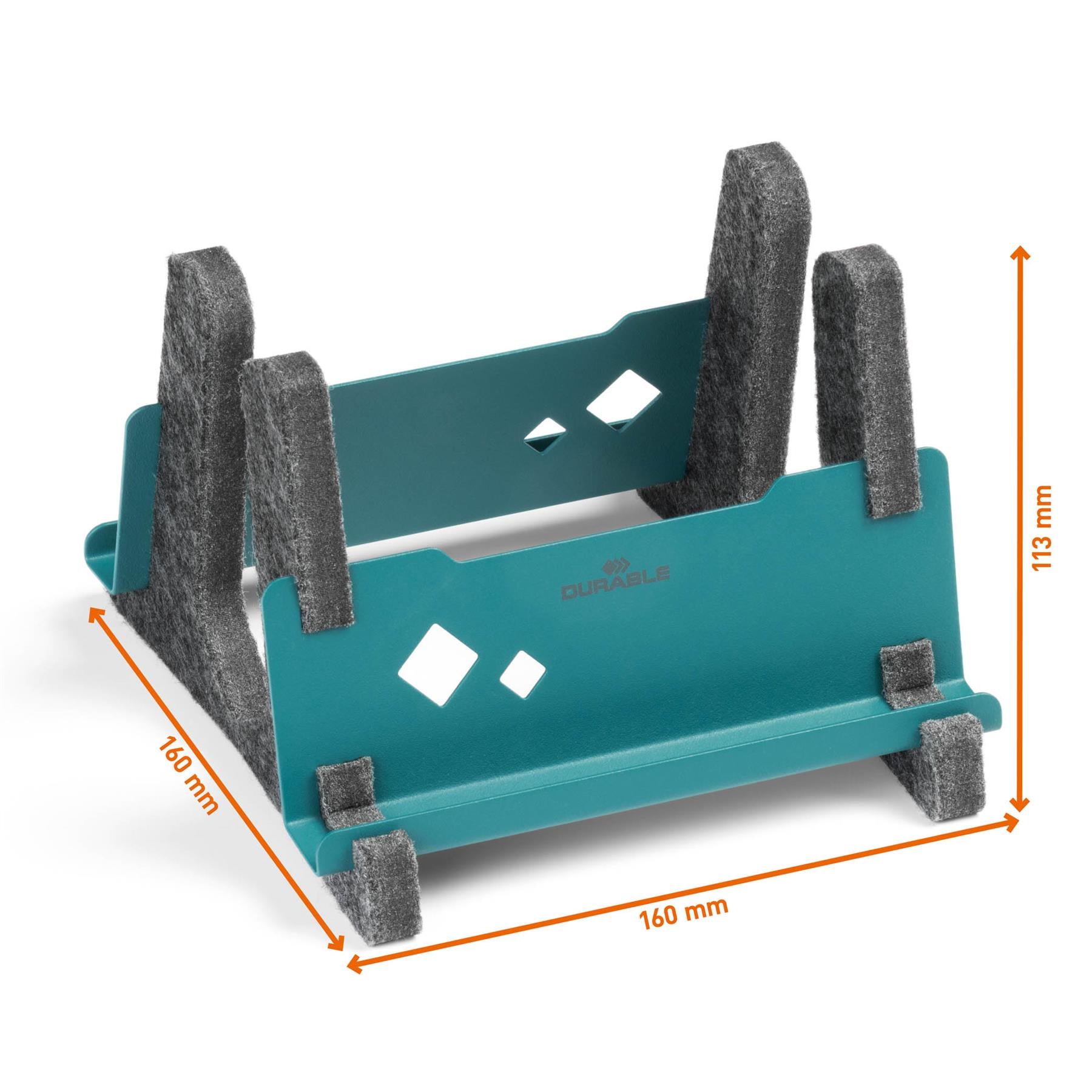 Durable Recycled Felt Vertical Laptop Stand Dock | 3-in-1 Holder | Teal
