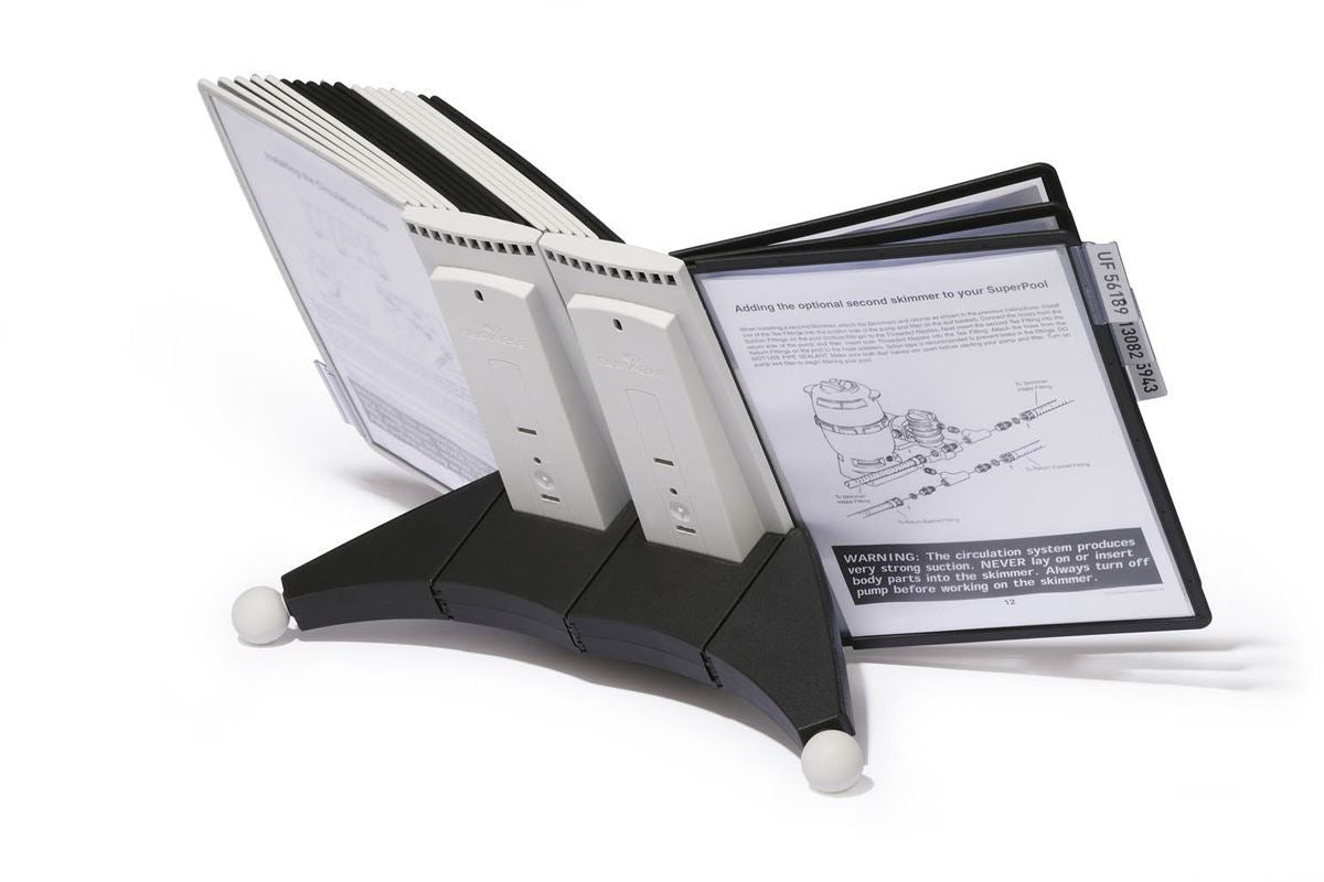 Durable SHERPA TABLE 20 Desk Display Panel Stand | 20 Panels | A4 Black & Grey