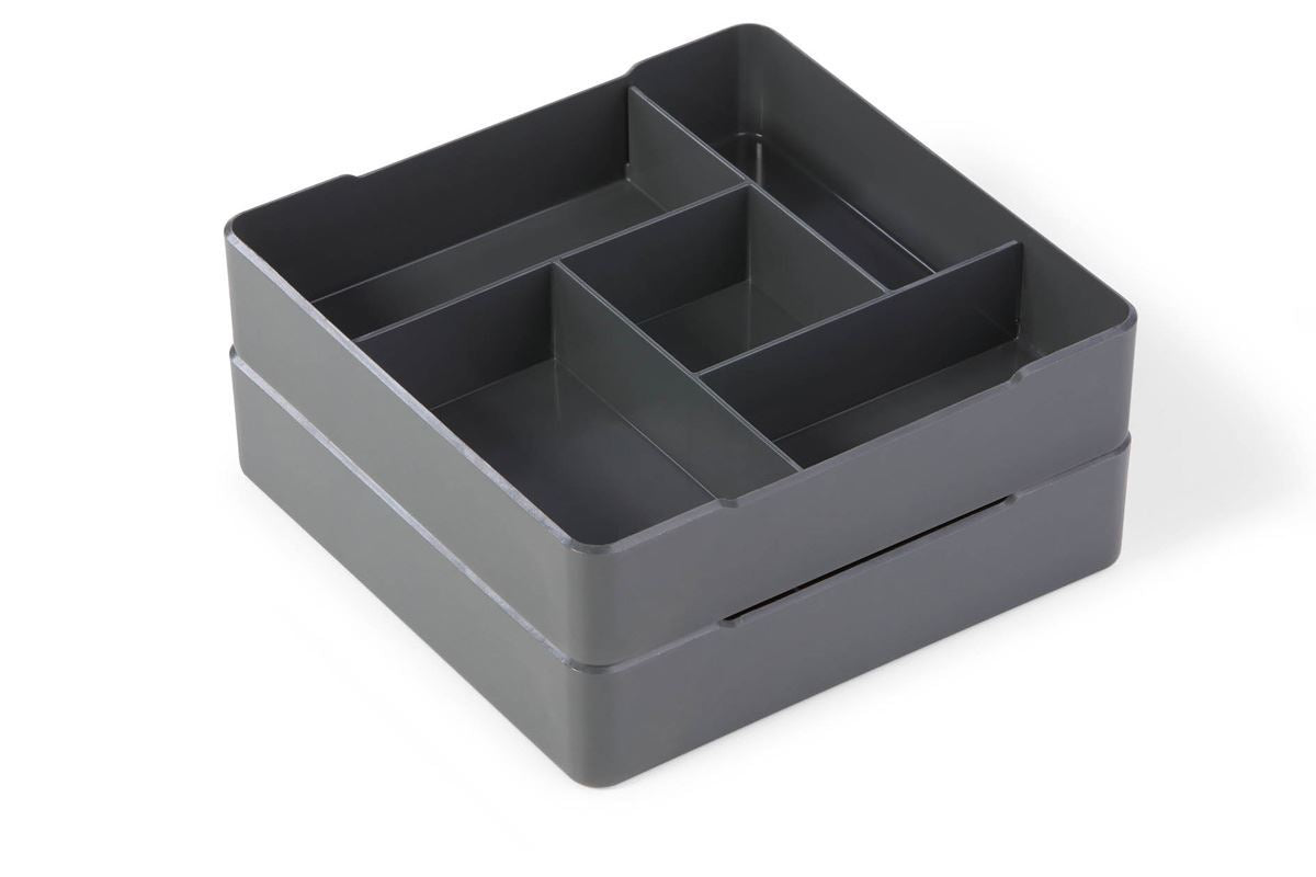 Durable COFFEE POINT Food-Safe Plastic Draw Organiser Storage Divider | Grey