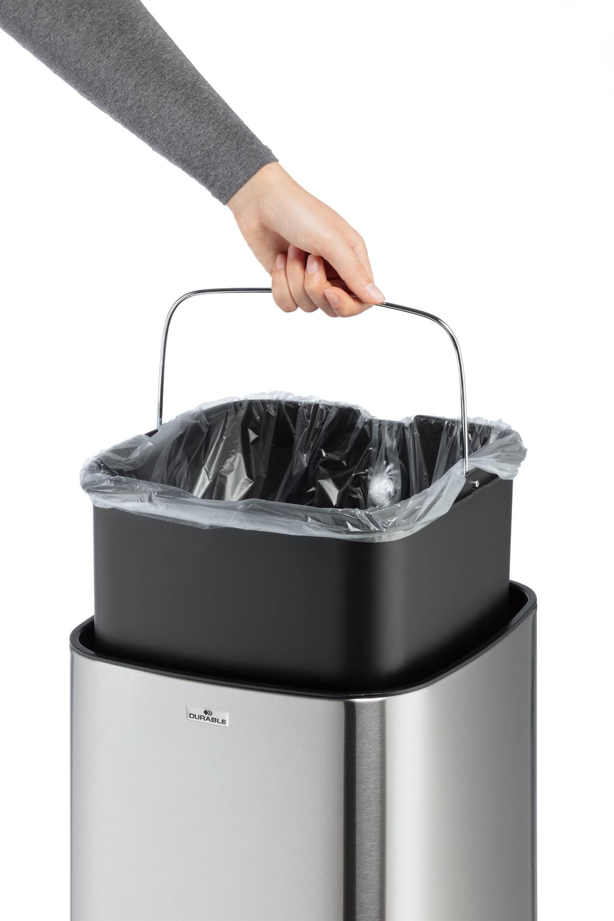 Durable Motion Sensor Bin | Smart Automatic Steel Kitchen Waste Bin | 35L Silver