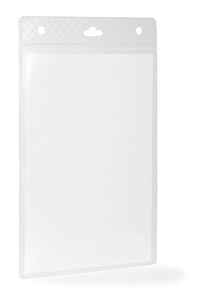 Durable Name Badge ID Card Holders Clear and Punched | A6 Portrait | 20 Pack
