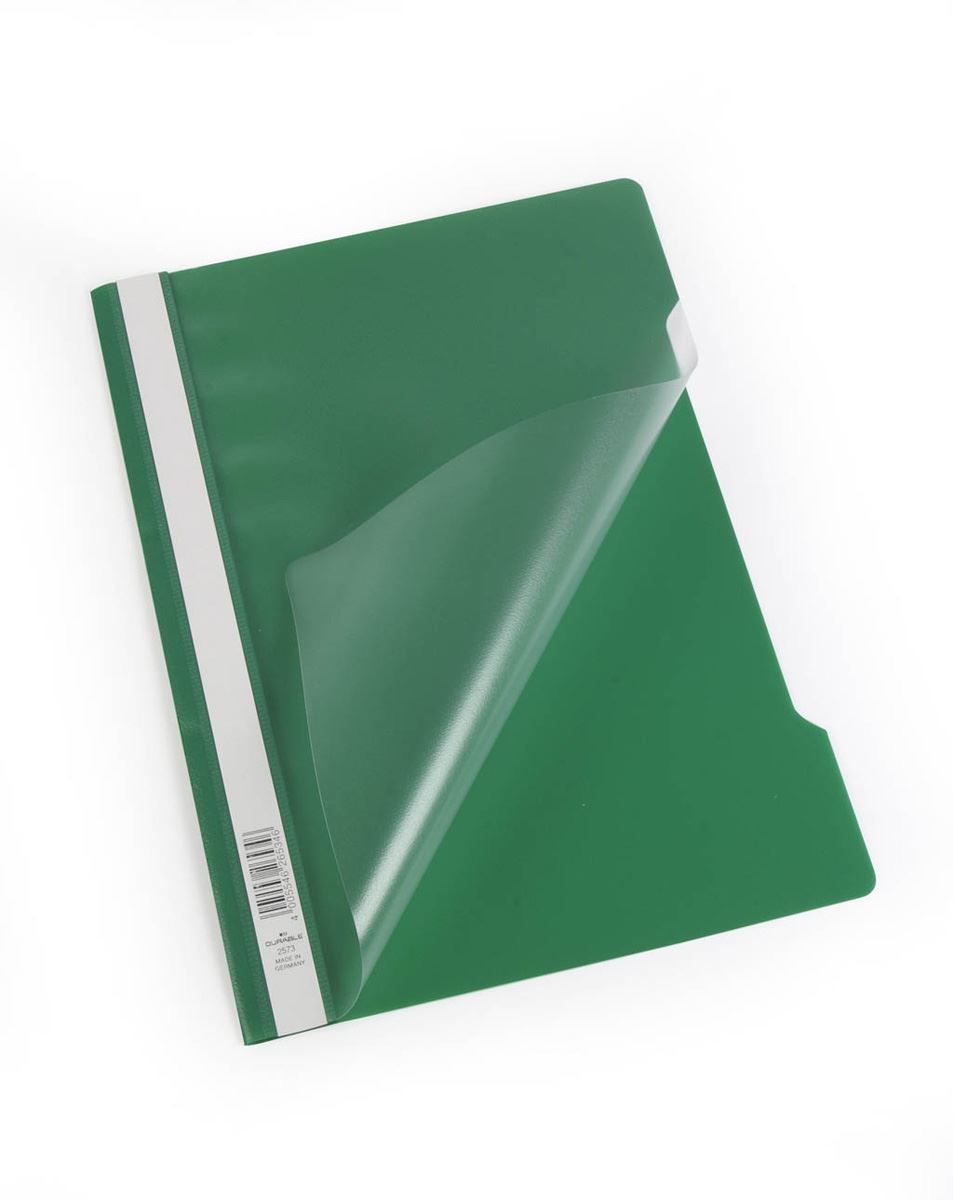 Durable Clear View Project Folder Document Report File | 50 Pack | A4 Green