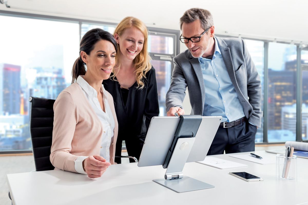 Durable Aluminium Foldable Tablet Holder iPad Desk Stand | Lockable & Rotatable