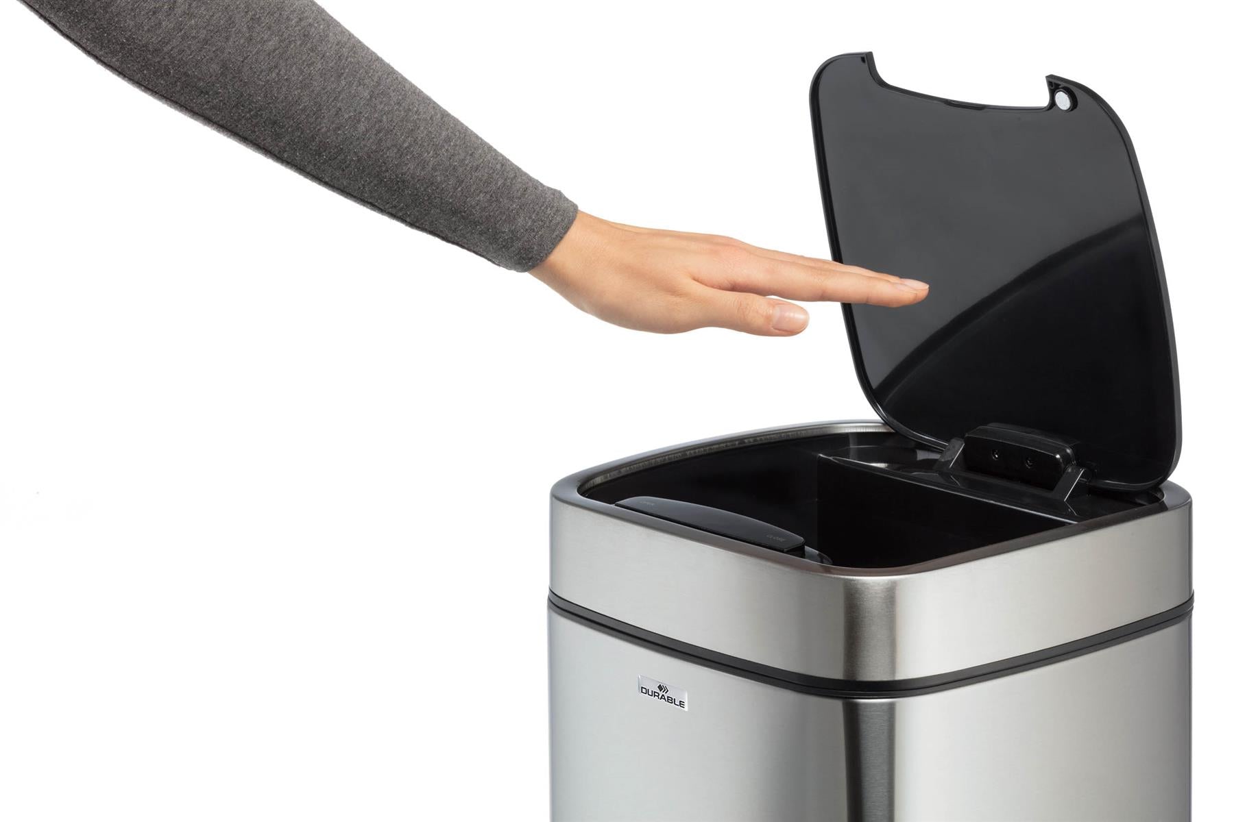 Durable Motion Sensor Bin | Smart Automatic Steel Kitchen Waste Bin | 21L Silver