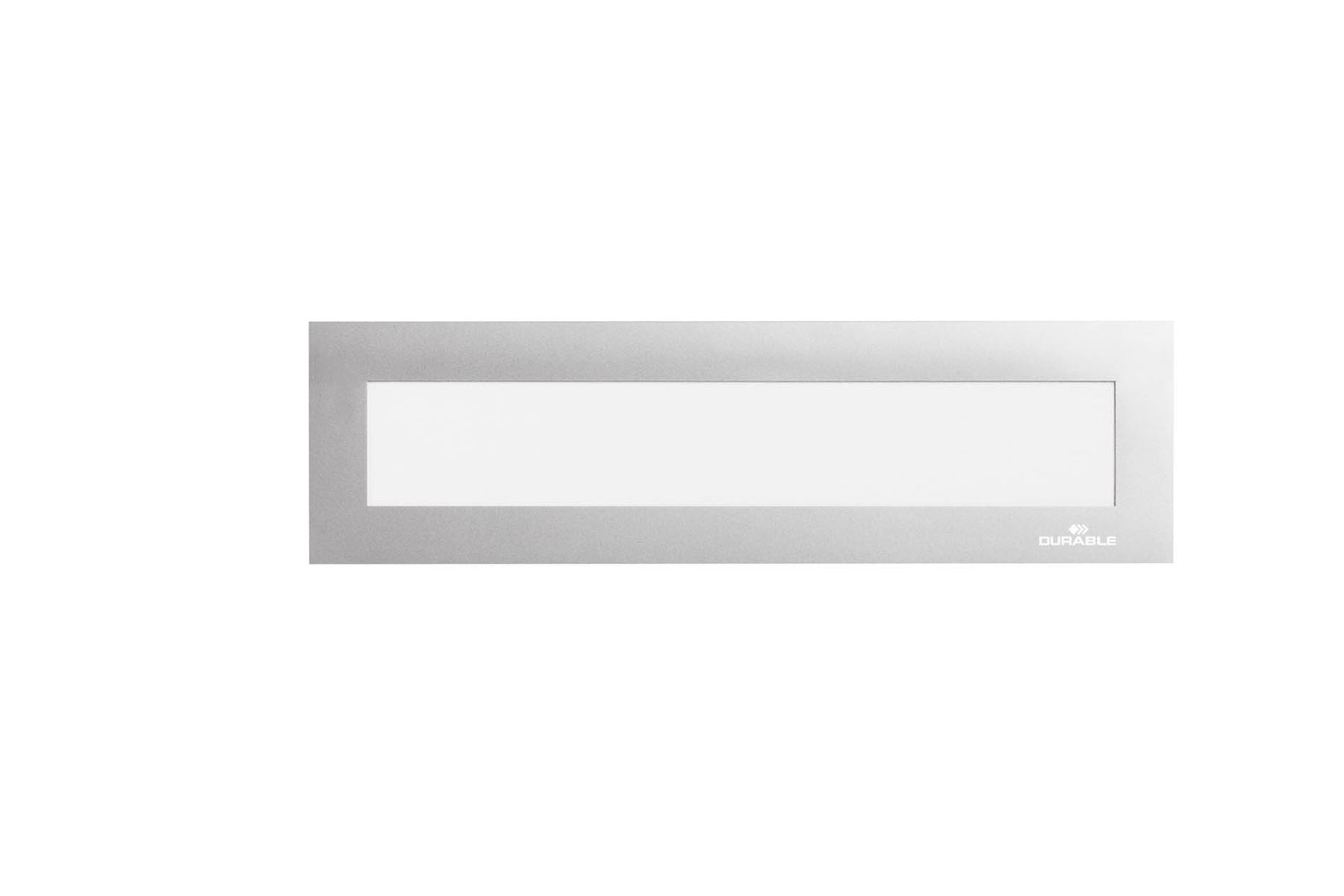 Durable DURAFRAME TOP Magnetic Signage Title Frame for A4 | 5 Pack | Silver