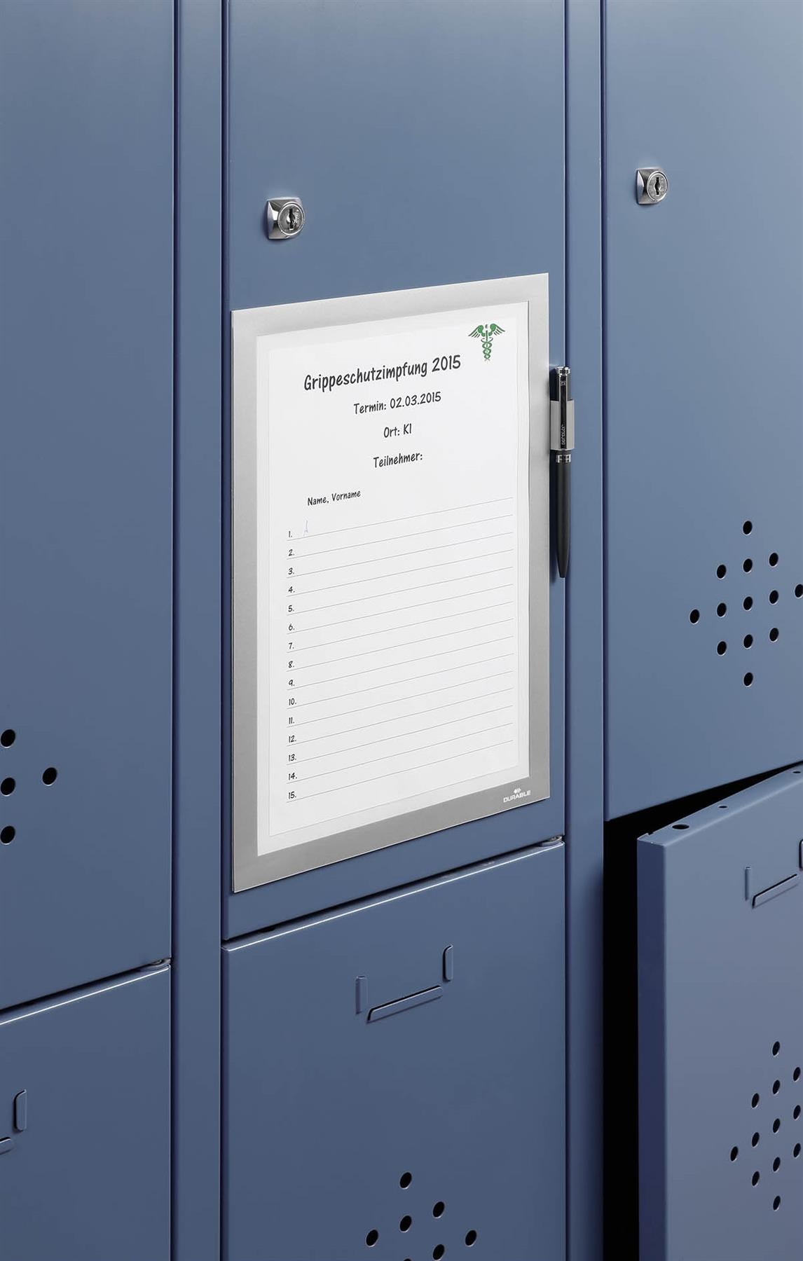 Durable DURAFRAME NOTE Magnetic Document Frame for Metal | A4 Silver