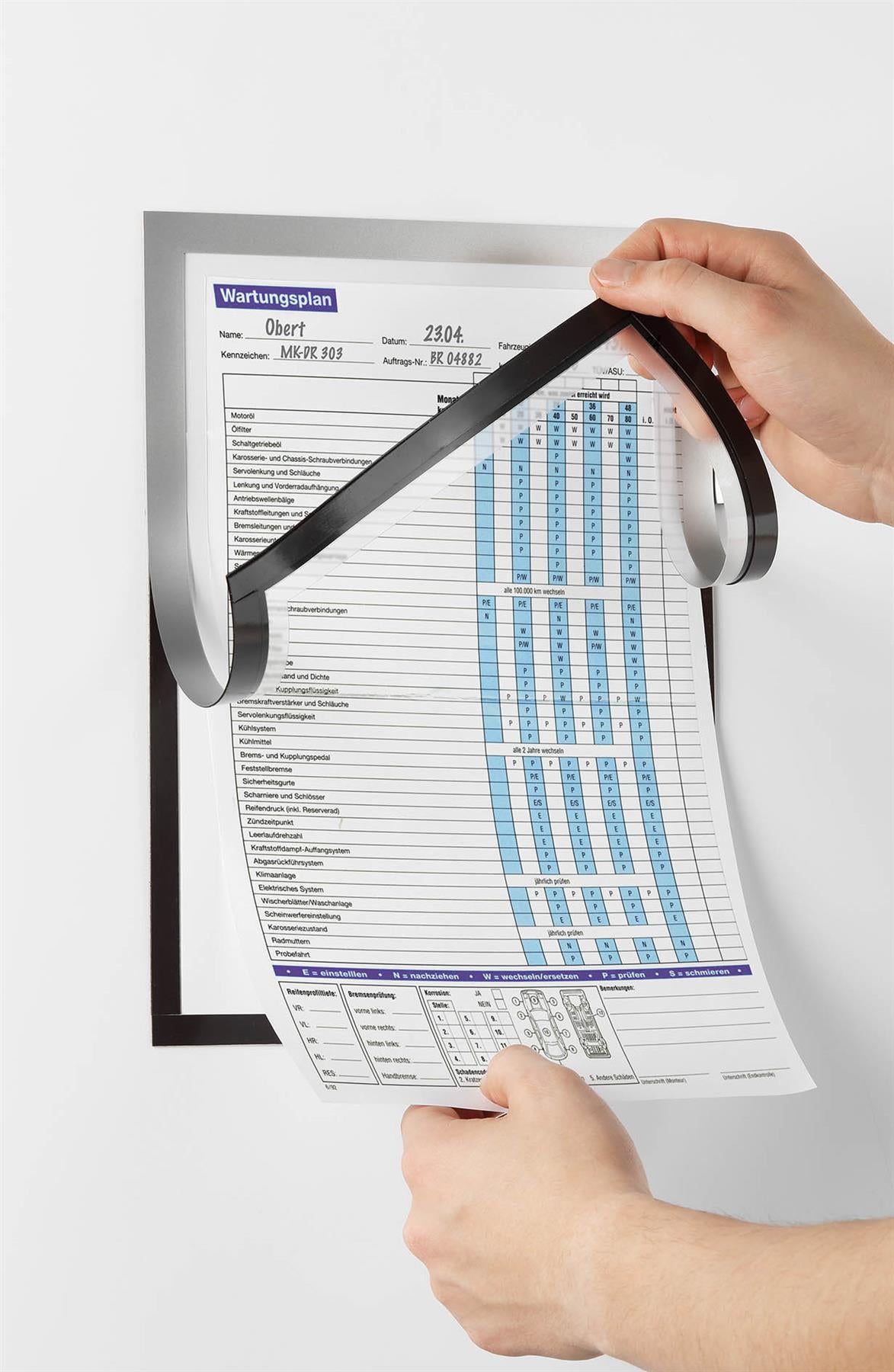 Durable DURAFRAME NOTE Magnetic Document Frame for Metal | A4 Silver