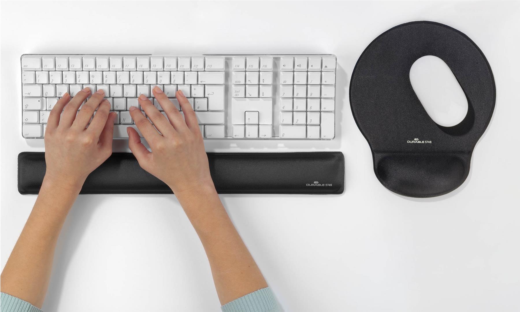 Durable Ergonomic Soft Touch Keyboard Gel Wrist Rest Support | 46 x 6 cm | Grey
