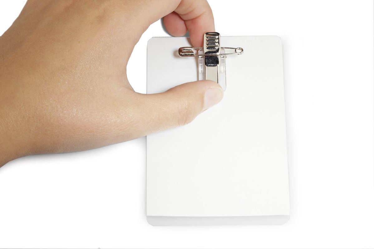 Durable Clip & Pin Self Laminating Name Tag Badge Holders | 50 Pack | 54 x 90mm