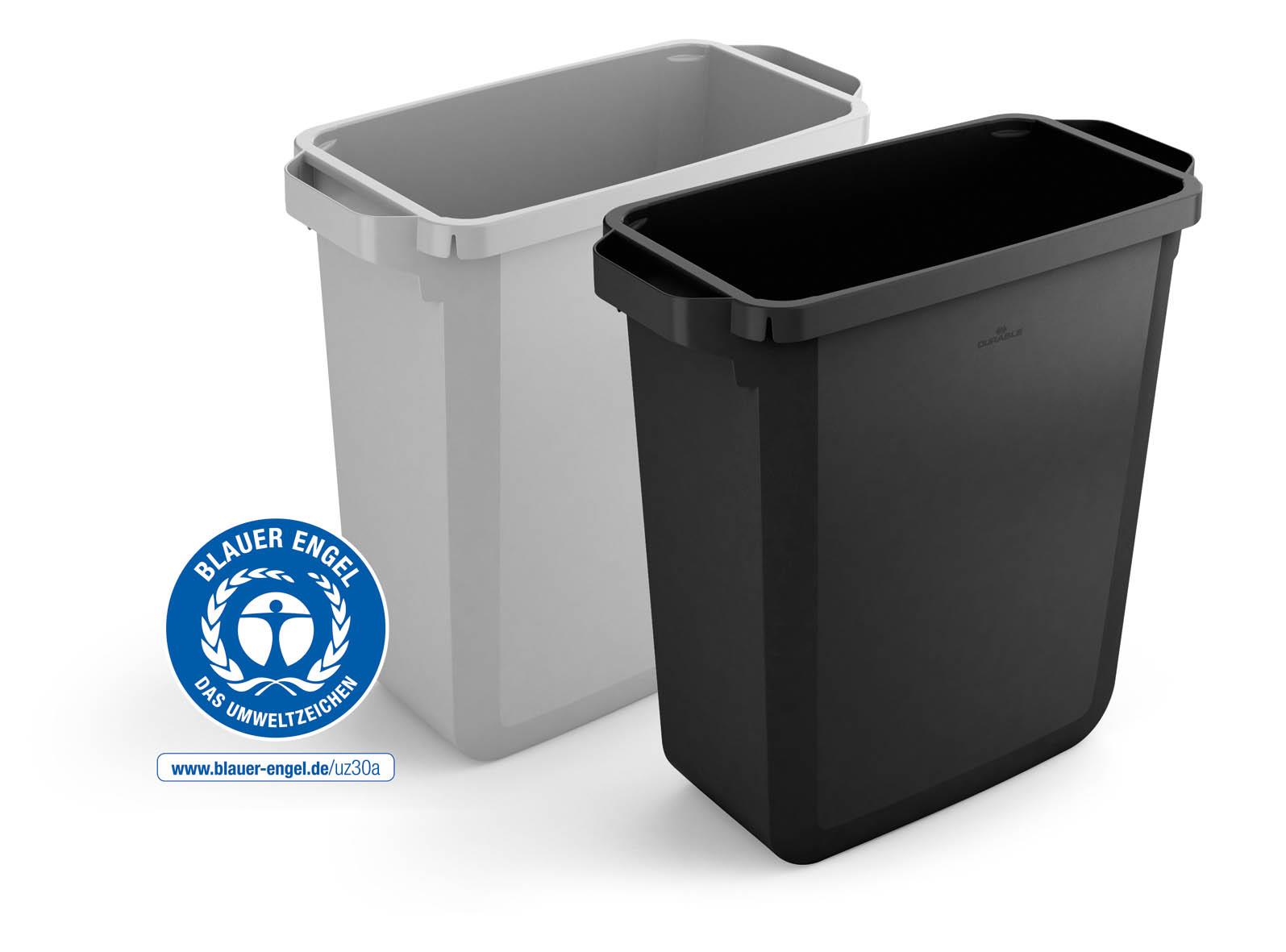 Durable ECO 60L Waste Bin Black | Strong Rectangular Recycling Bin | DURABIN