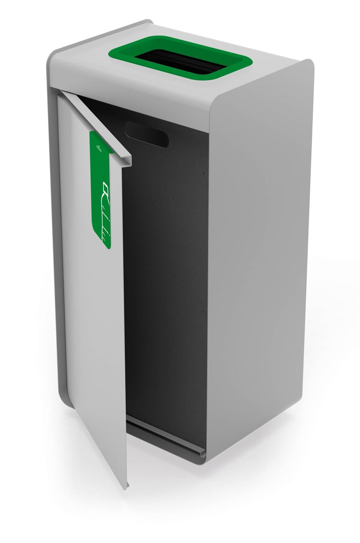 Durable 55L Glass Waste Bin | Sheet Steel Recycling Separation Bin | DURASORT