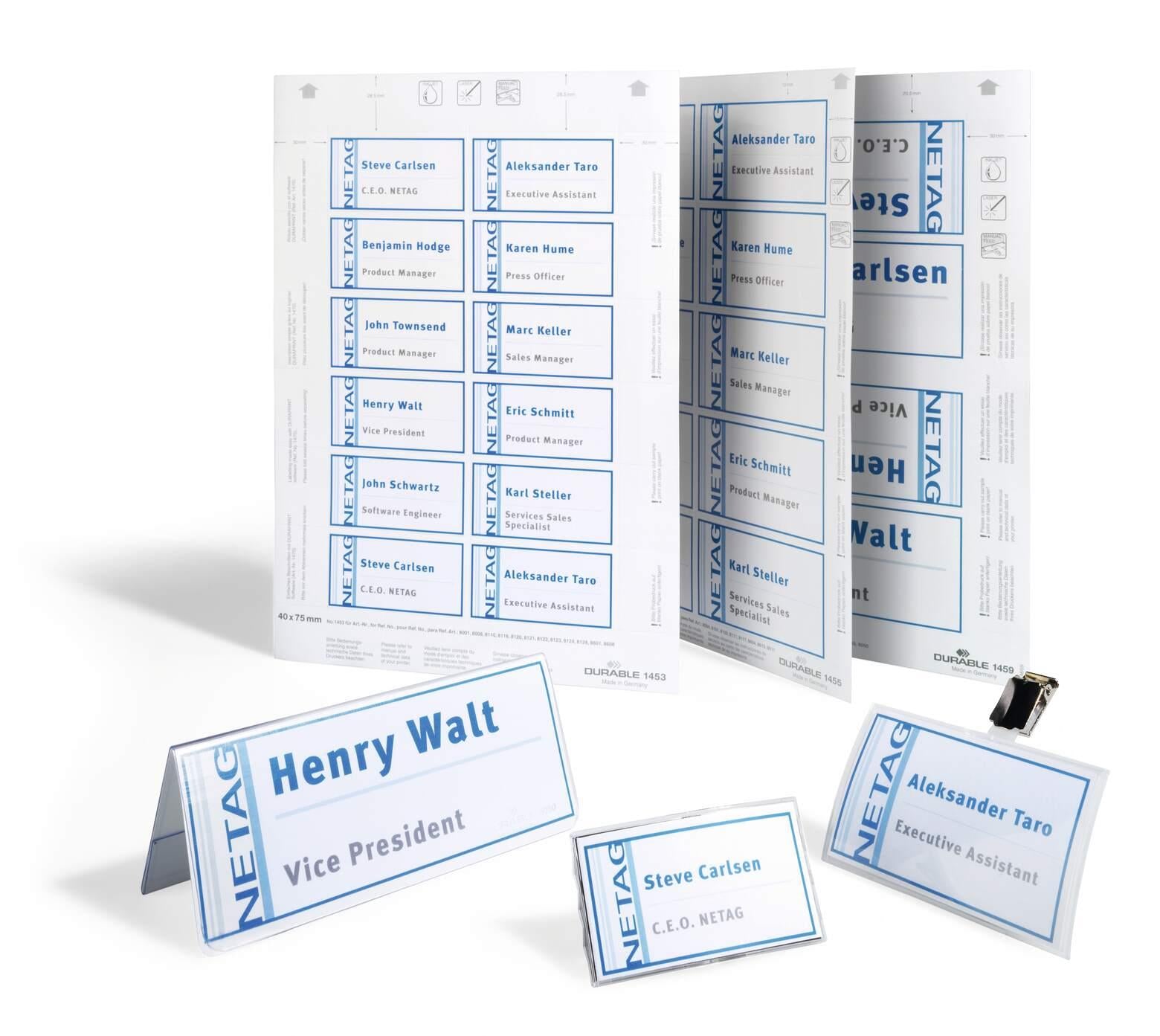 Durable BADGEMAKER Printable Table Place Name Inserts | 20 Cards | 61x210mm