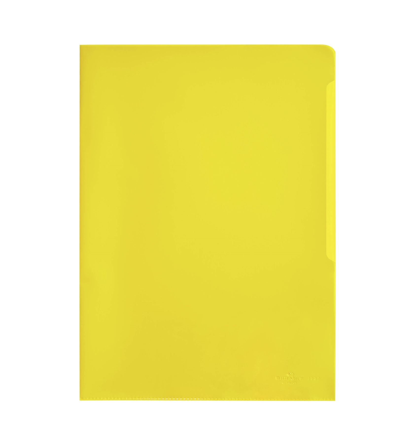 Durable Clear Plastic Cut Flush Document Wallet Folder | 100 Pack | A4 Yellow