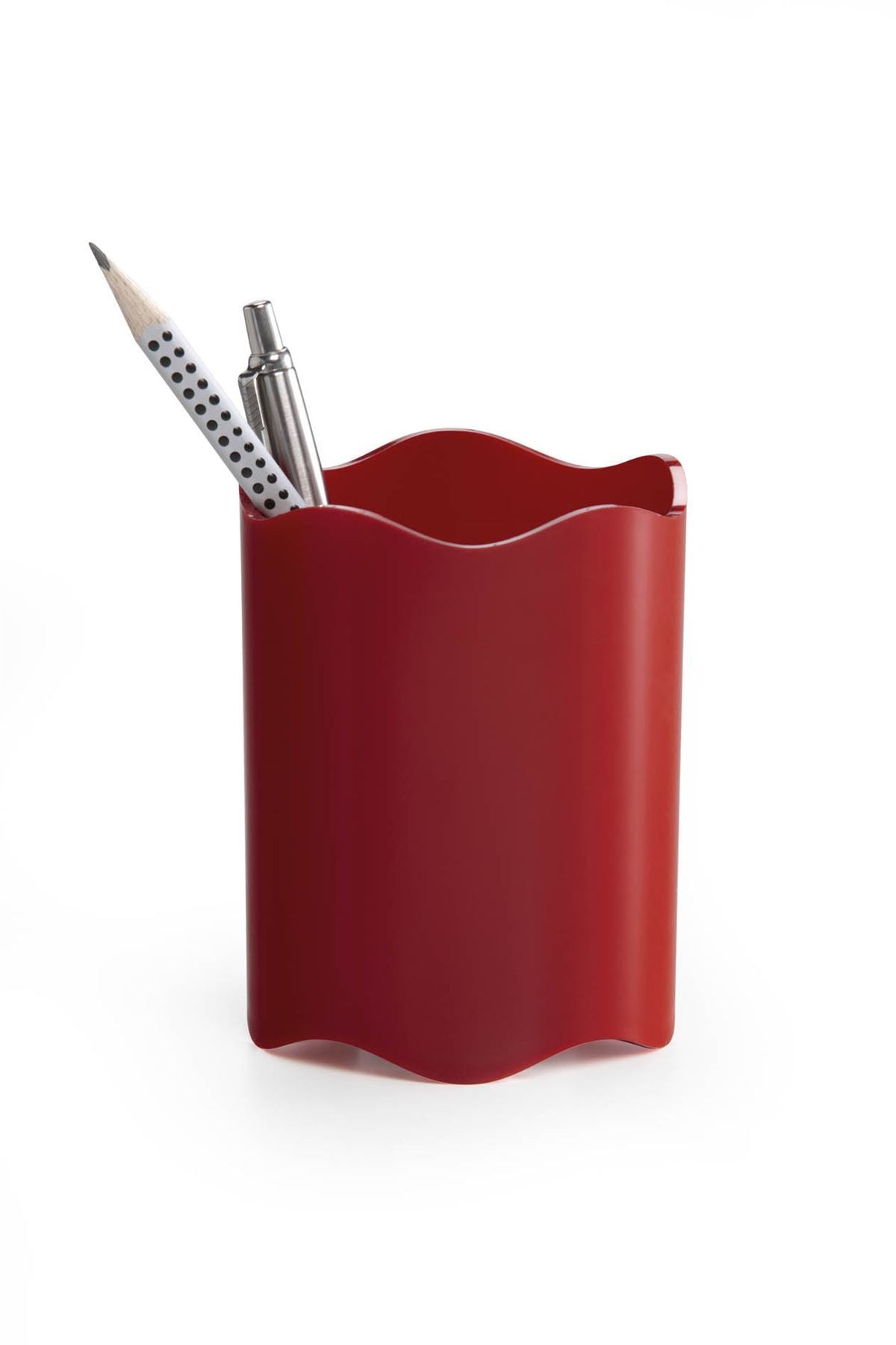 Durable TREND Pen Pot Pencil Holder Desk Tidy Organizer Cup | Red