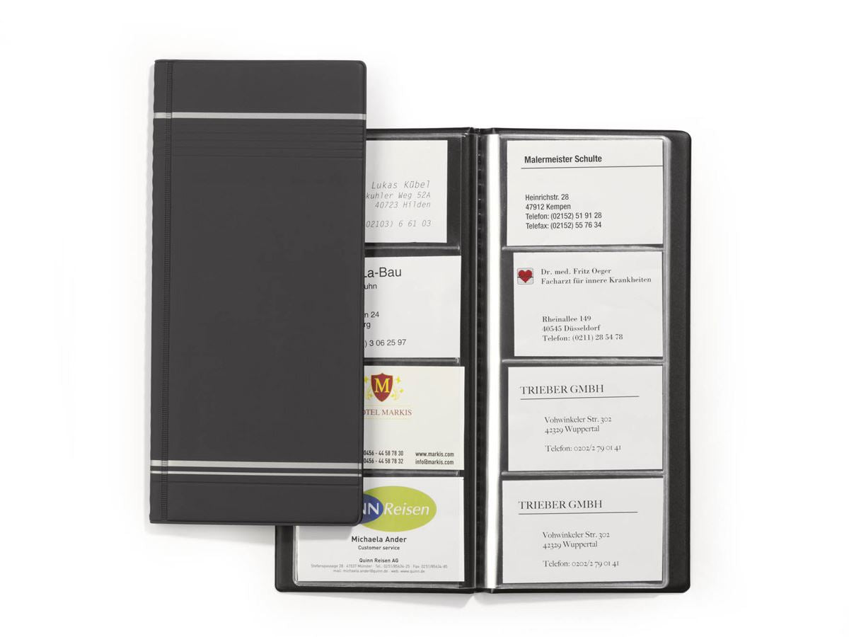 Durable VISIFIX 96 Business Card Album Pocket Wallet Book | Charcoal
