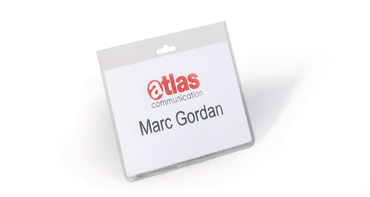 Durable Name Badge ID Card Holders with Insert Cards | 5 Pack | 60 x 90mm