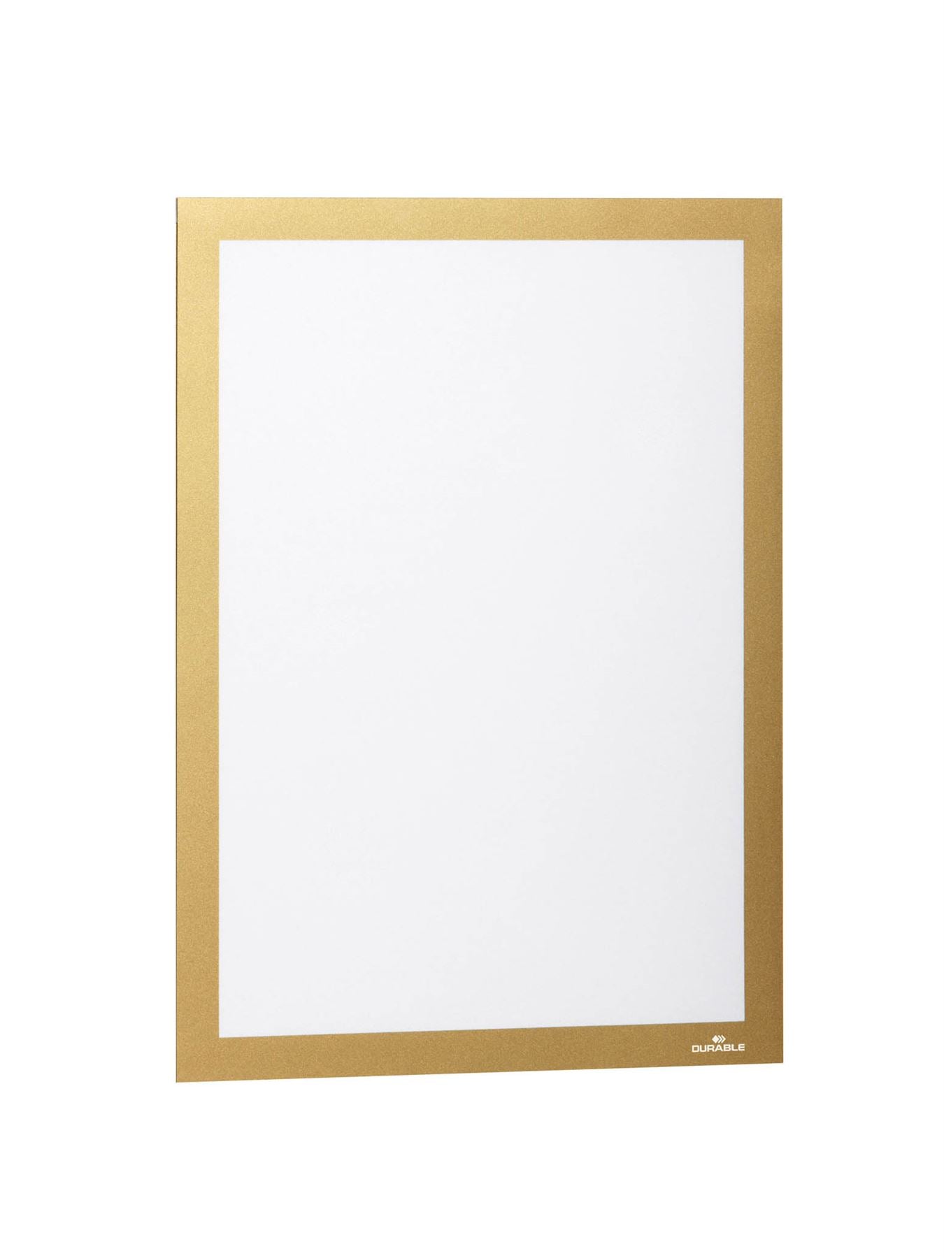 Durable DURAFRAME Self Adhesive Magnetic Signage Frame | 2 Pack | A4 Gold