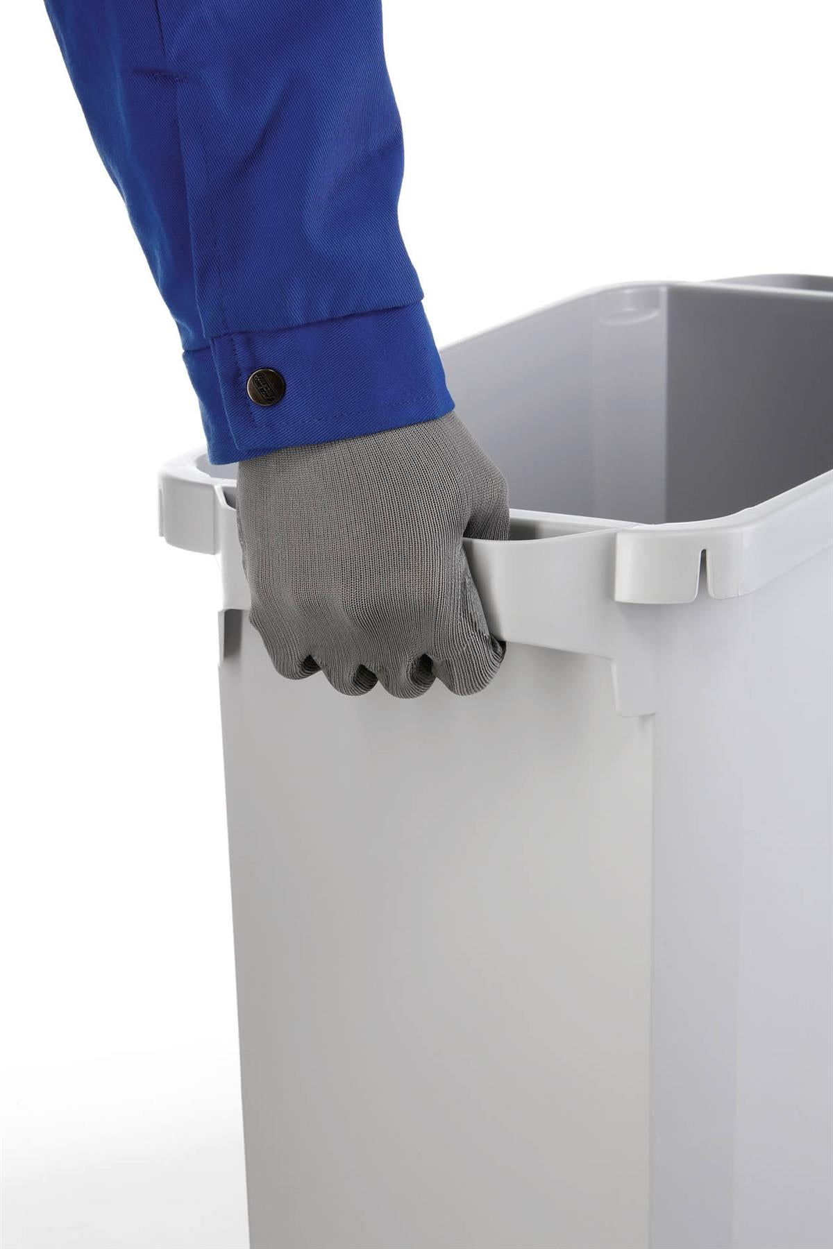 Durable DURABIN Grey Rectangular Recycling Bin + Green Hinged Lid | 60L