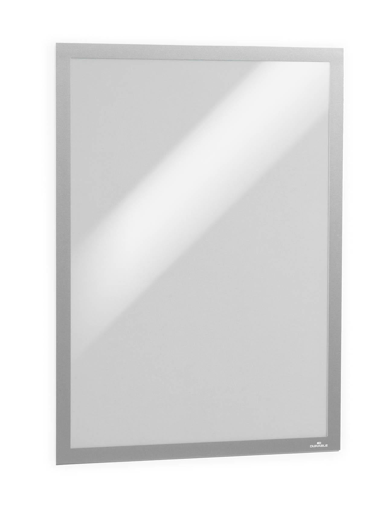 Durable DURAFRAME UV Poster Adhesive Magnetic Signage Frame | A2 Silver