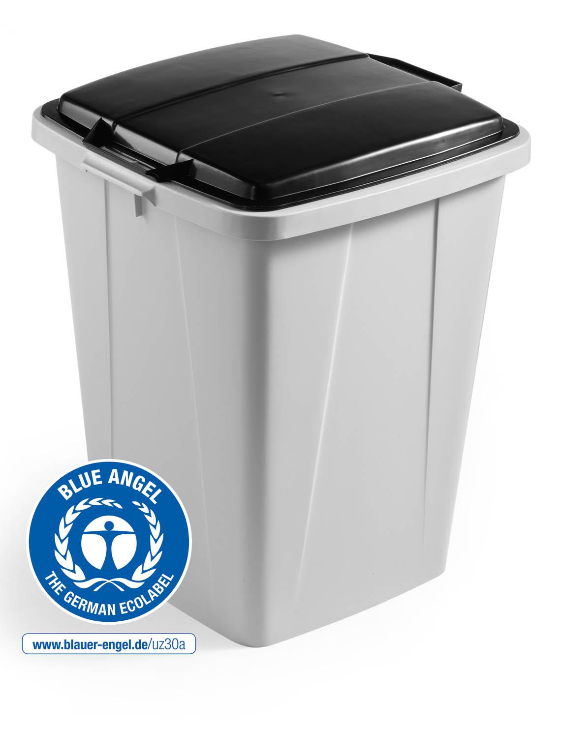 Durable DURABIN ECO 90L Recycled Plastic Square Bin Lid | Black