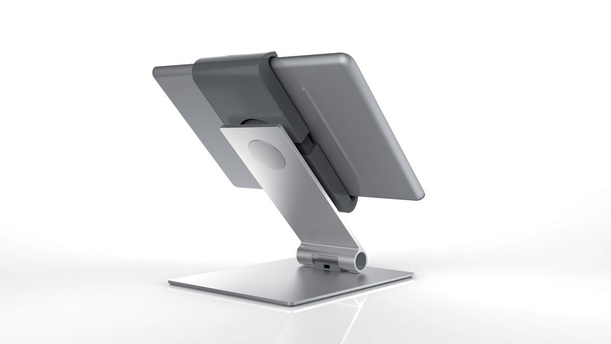 Durable Aluminium Foldable Tablet Holder iPad Desk Stand | Lockable & Rotatable