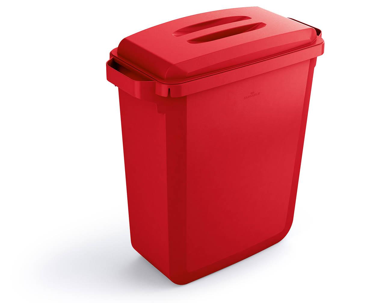 Durable 60L Bin Lid Red | Rectangular Recycling Bin Lid | Food Safe | DURABIN