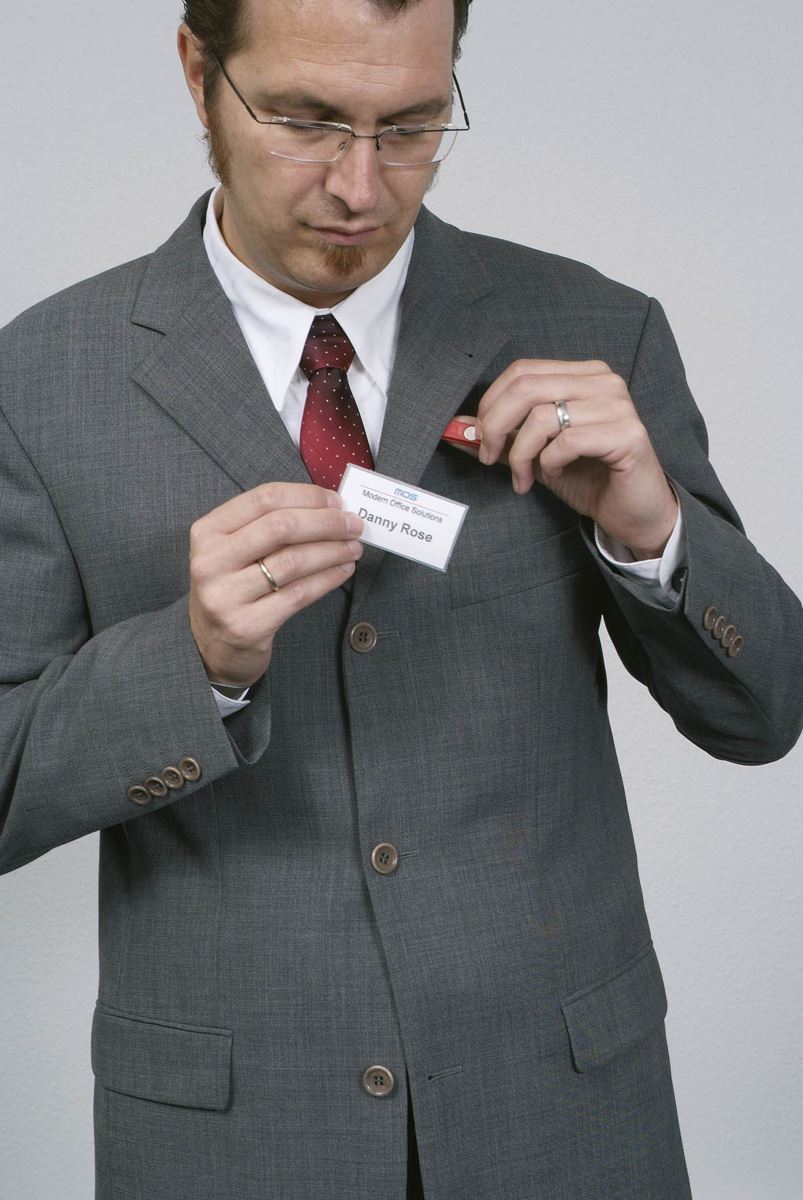 Durable CLICK FOLD Magnet Name Tag Badge Holders + Inserts | 25 Pack | 40 x 75mm