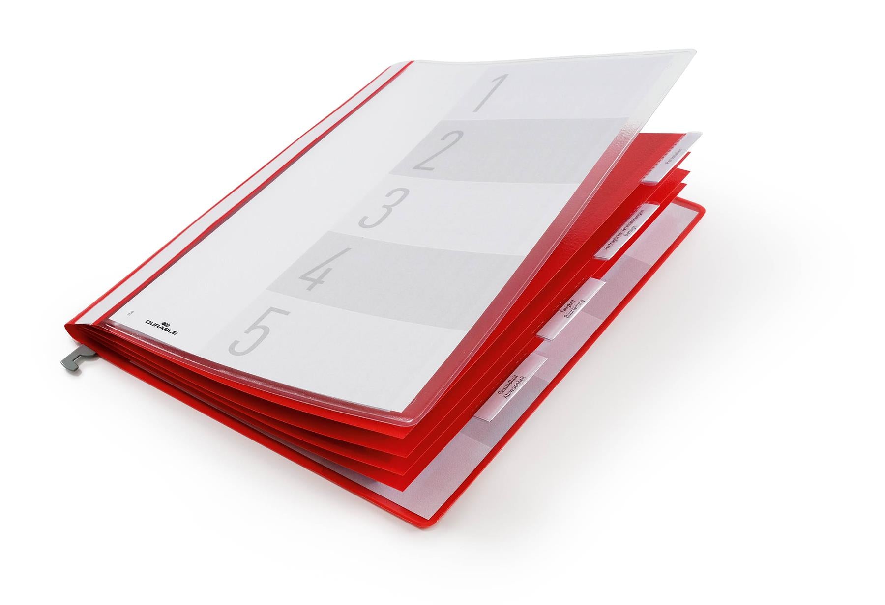 Durable Personnel Suspension Rail Folder Document Report File | A4 Red