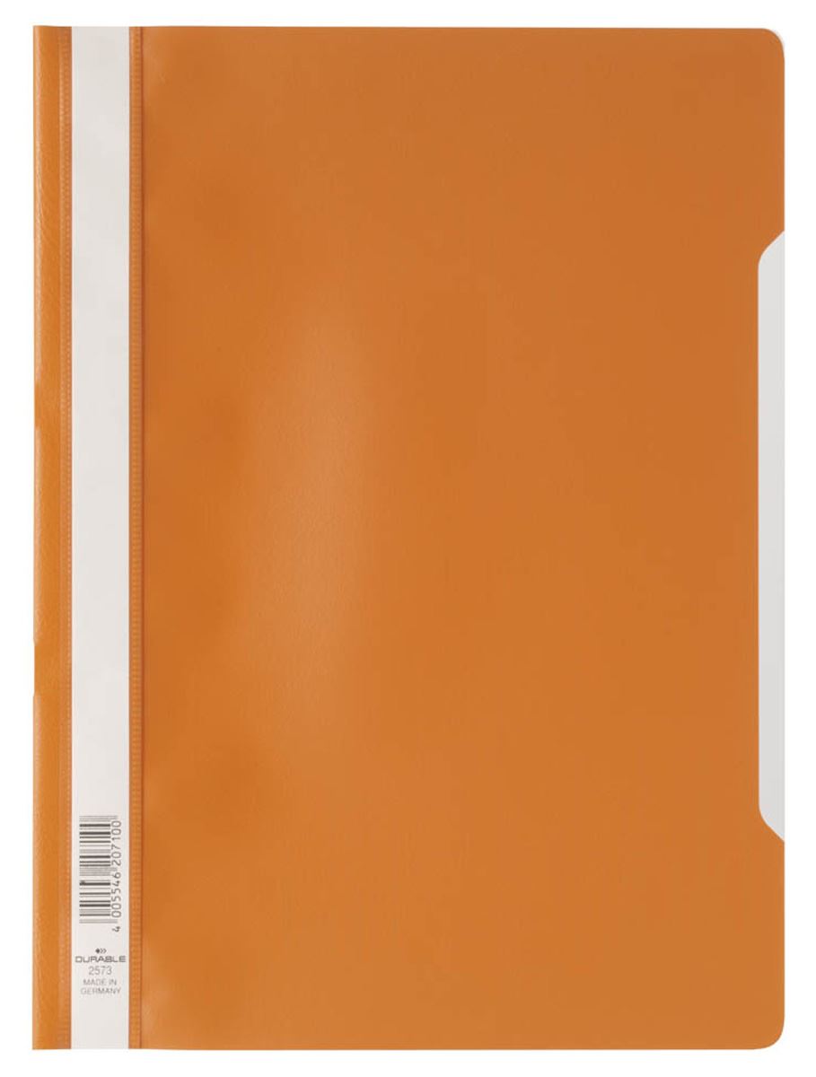 Durable Clear View Project Folder Document Report File | 50 Pack | A4 Orange