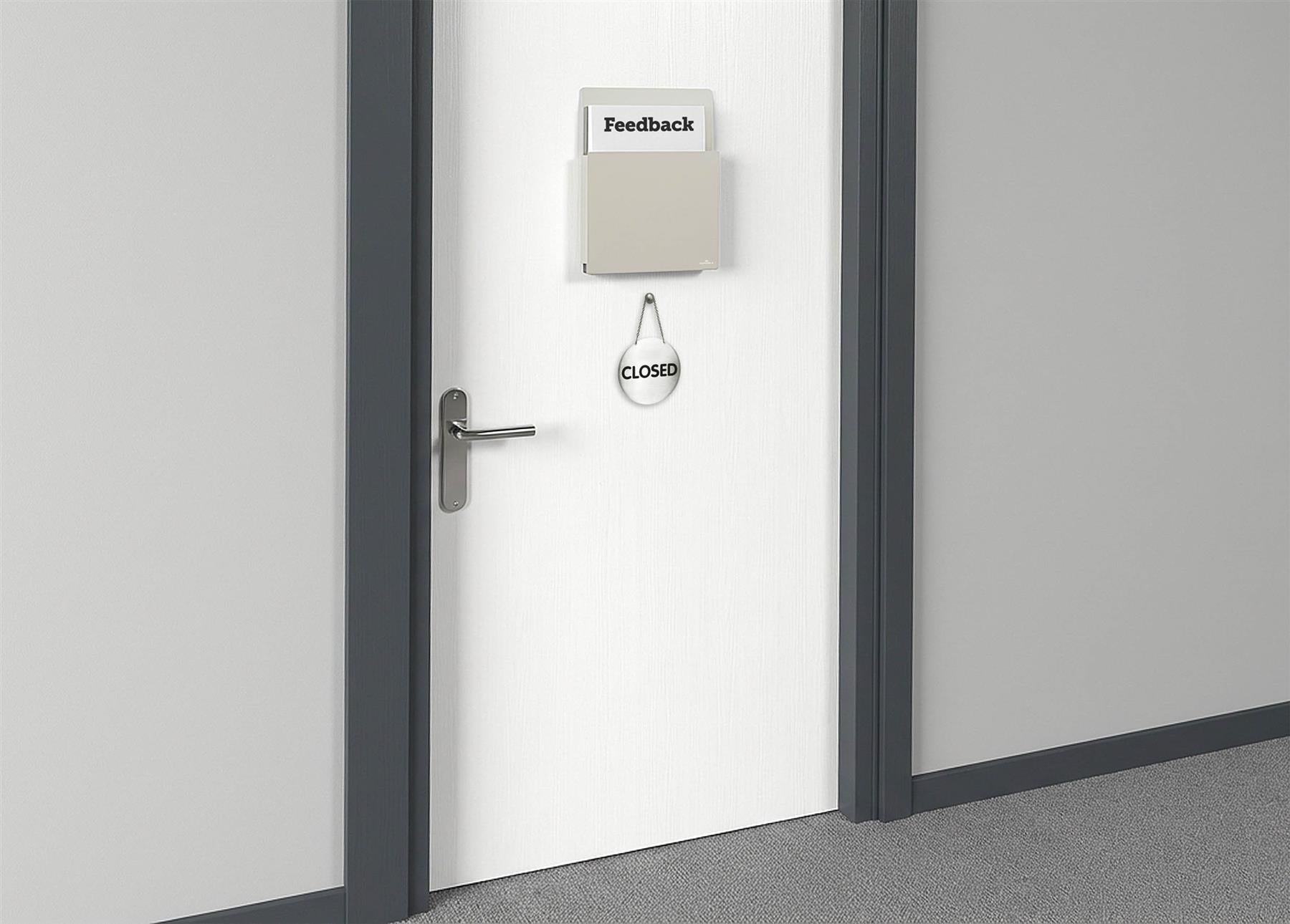 Durable Info Box Self Adhesive Document File Holder Wall Display | A4 Grey