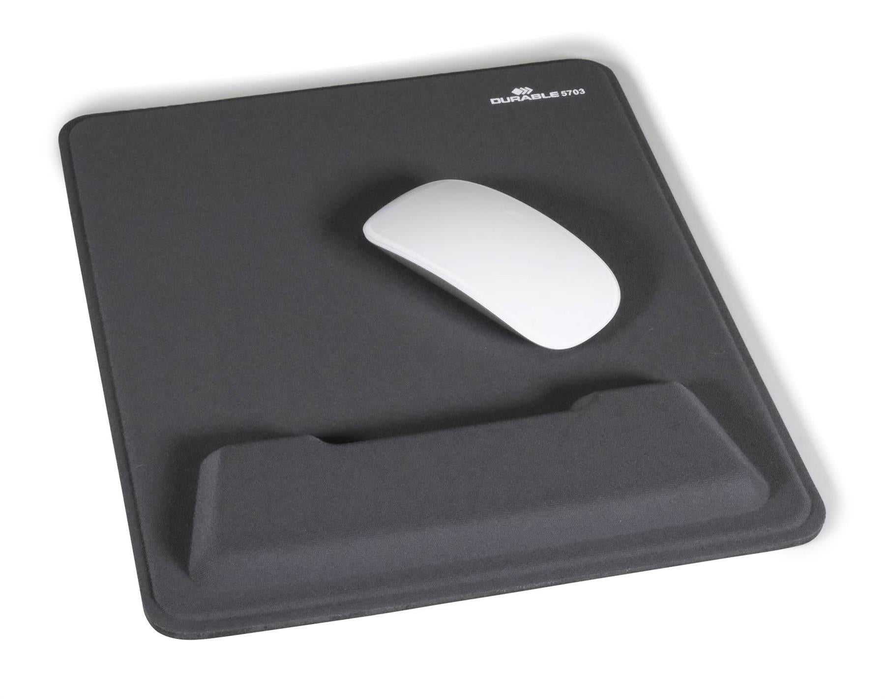Durable ERGOTOP Soft Touch Mouse Mat with Foam Support Wrist Rest Pad | Grey