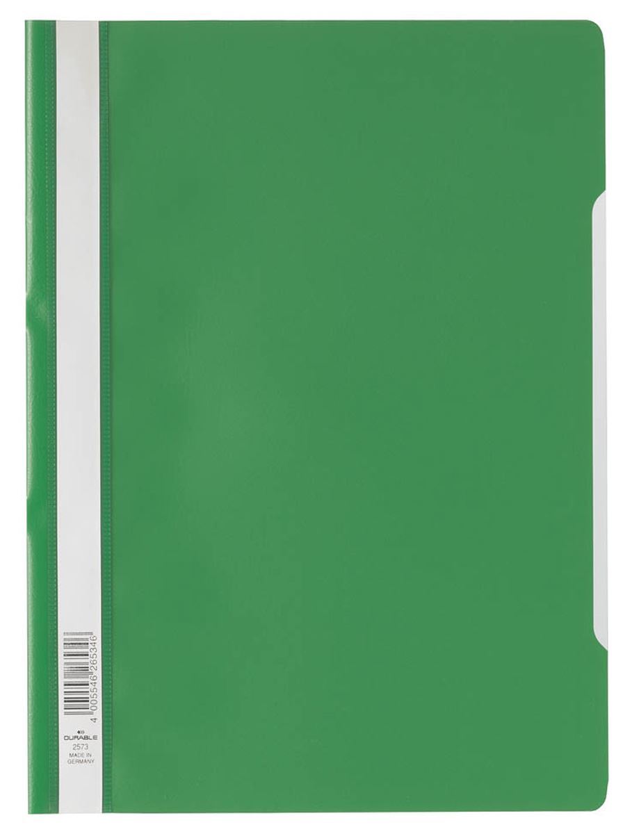Durable Clear View Project Folder Document Report File | 50 Pack | A4 Green