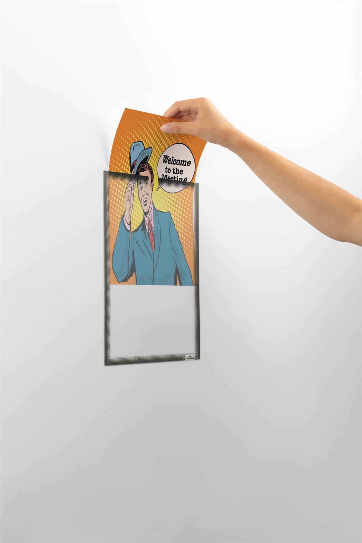 Durable Self Adhesive Easy-Insertion Info Pocket Signage | 5 Pack | A4 Grey