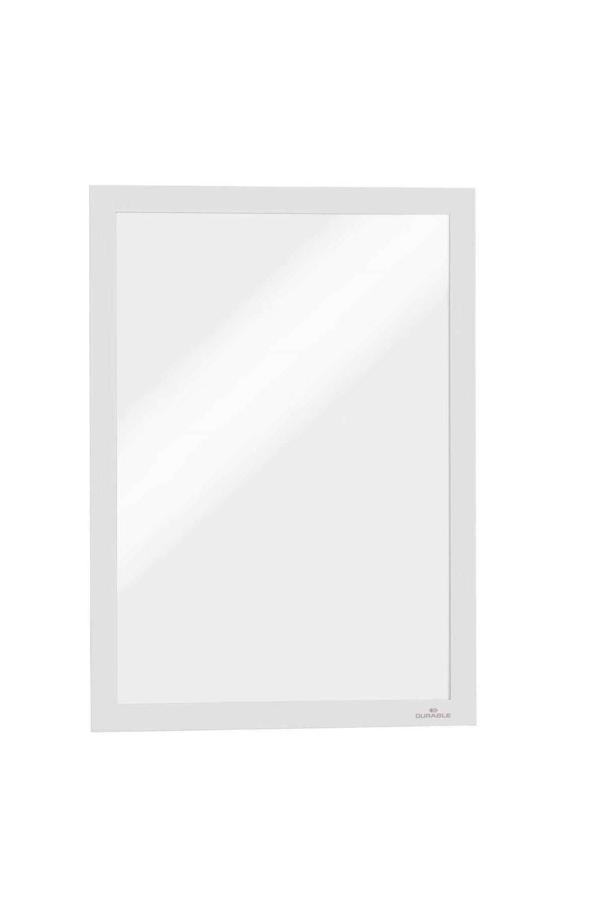 Durable DURAFRAME Self Adhesive Magnetic Signage Frame | 2 Pack | A4 White