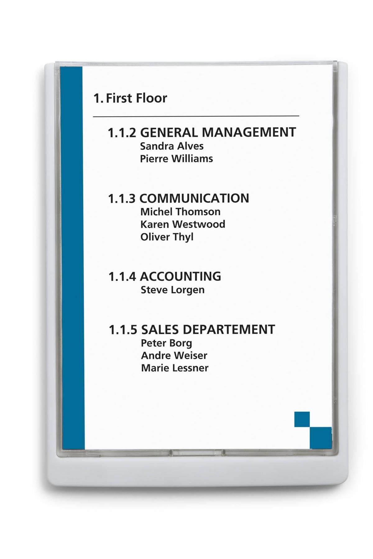 Durable Adhesive CLICK SIGN Wall Mounted Door Sign Holder | A4 | White