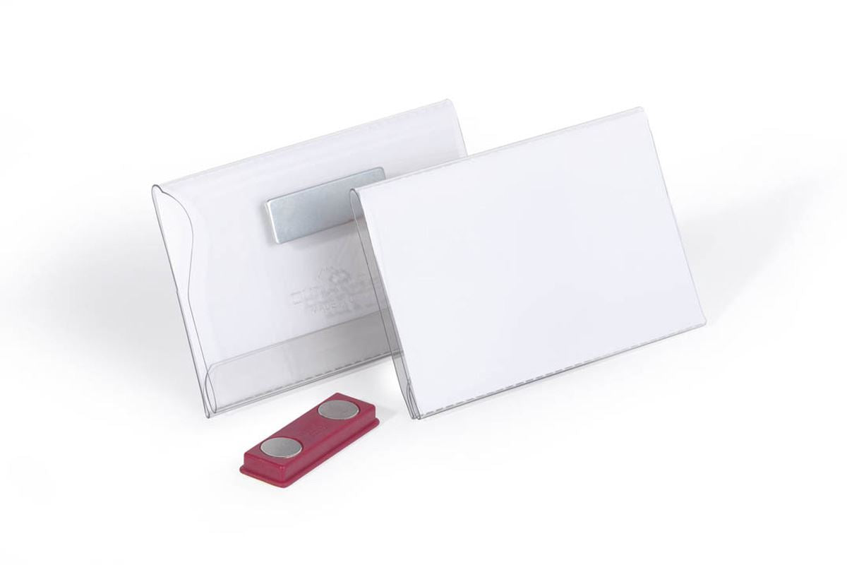 Durable Conference Magnet Name Tag Badge Holders + Inserts | 25 Pack | 54 x 90mm