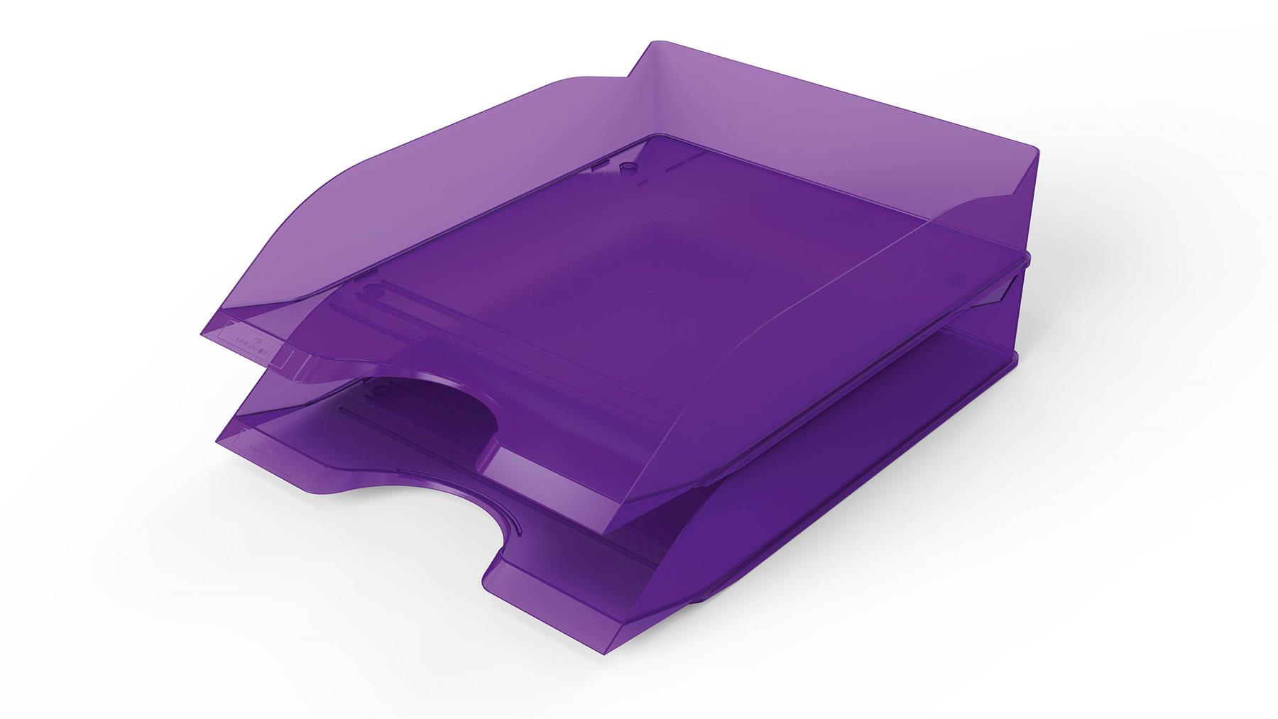 Durable New Stackable Letter Tray | Document Paper File | A4+ Transparent Purple