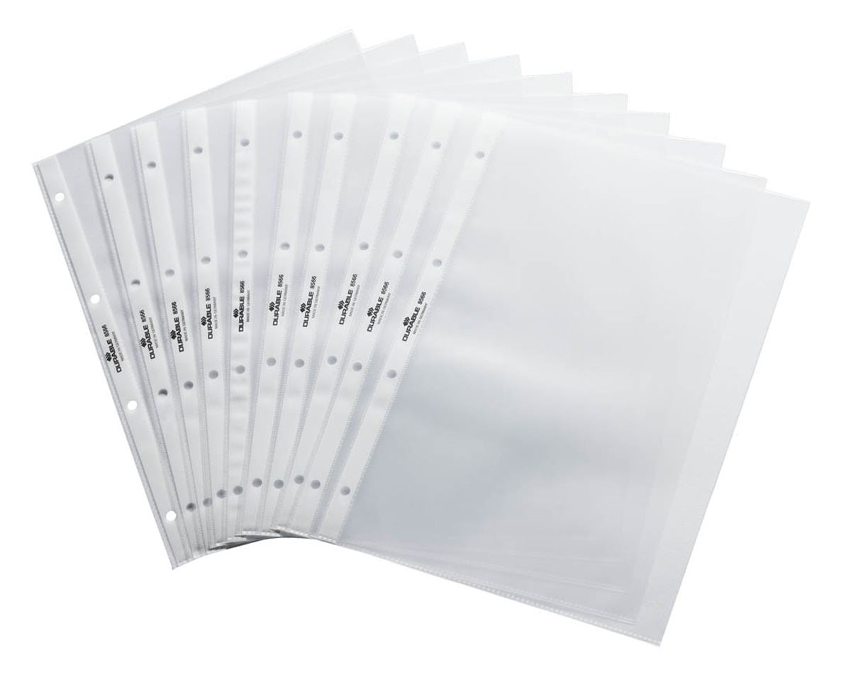 Durable Premium Clear Punched Pockets for Table Flipchart | 10 Pk | A4 Landscape