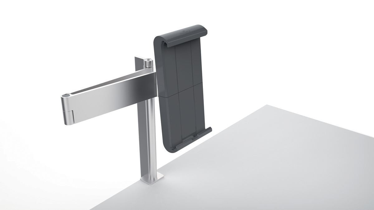 Durable Aluminium Tablet Holder iPad Bed Table Clamp | Lockable & Rotatable