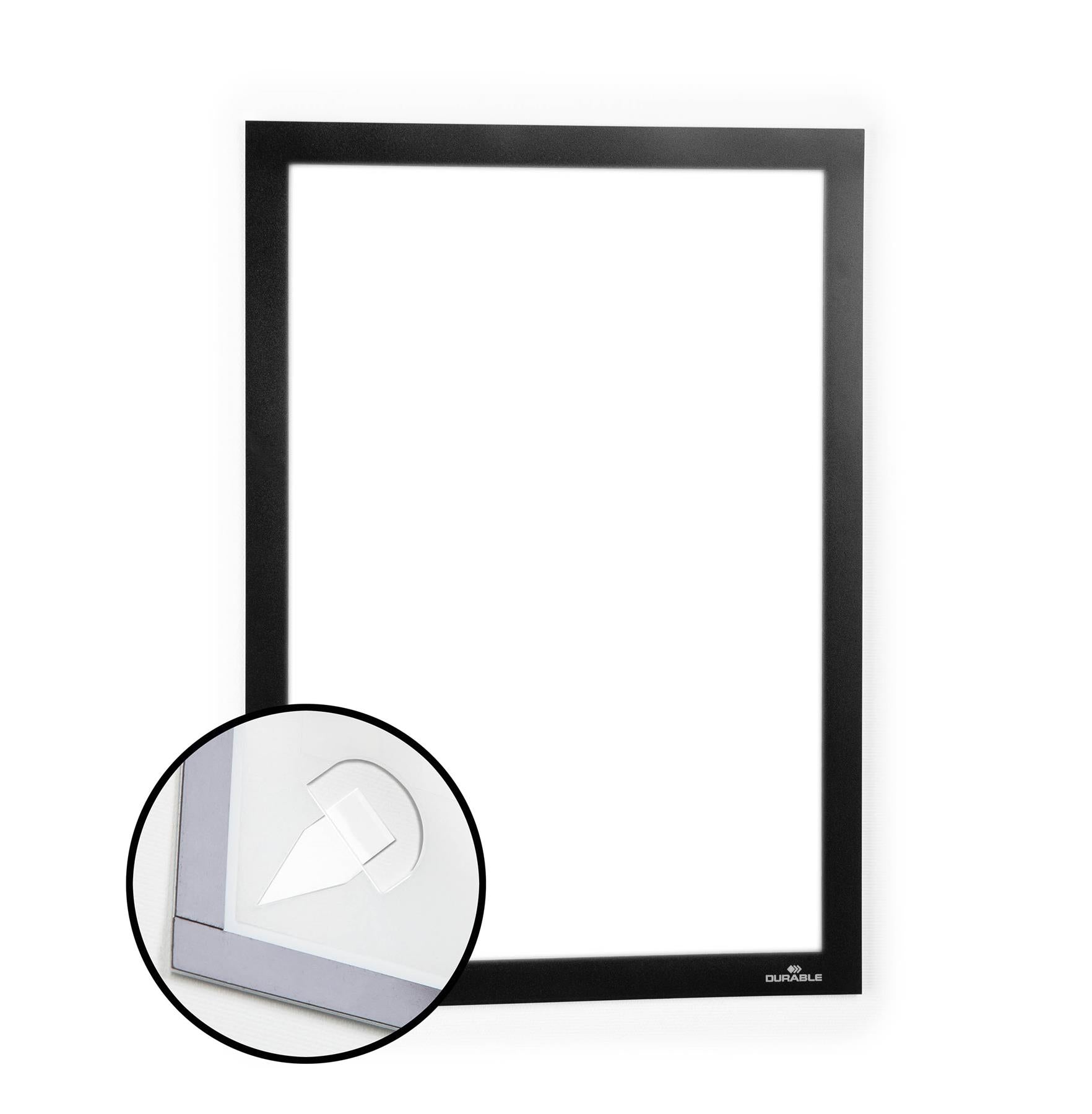 Durable DURAFRAME Wallpaper Self Adhesive Magnetic Signage Frame | A4 Black