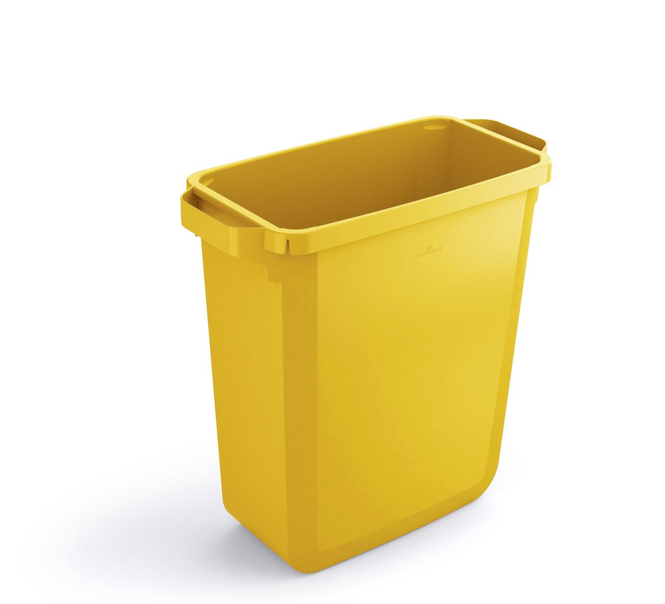 Durable DURABIN 60L Rectangular | Food Safe Waste Recycling Bin | Yellow