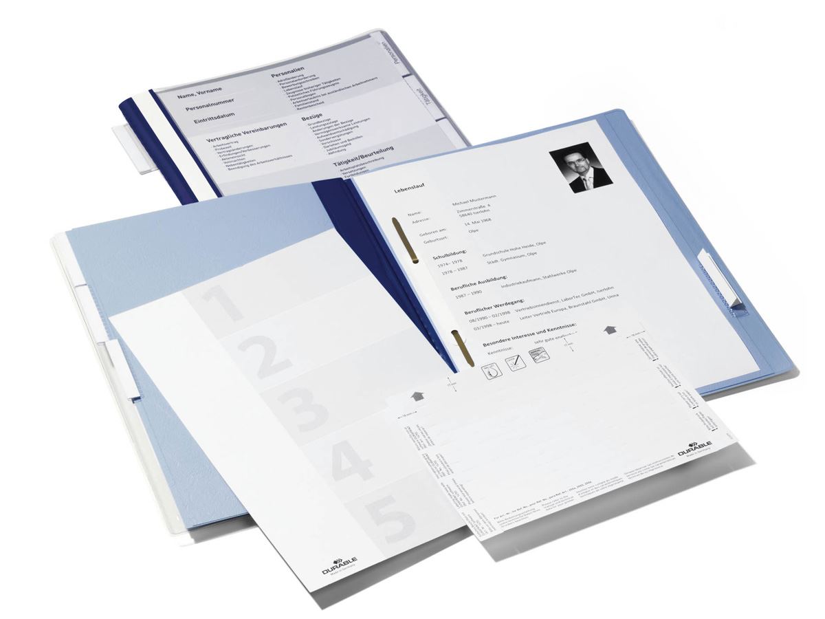 Durable Personnel Suspension Rail Folder Document Report File | A4 Blue