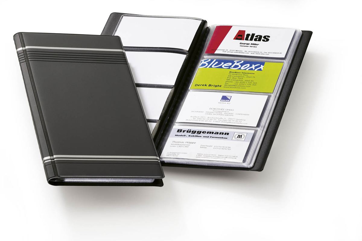 Durable VISIFIX 96 Business Card Album Pocket Wallet Book | Charcoal