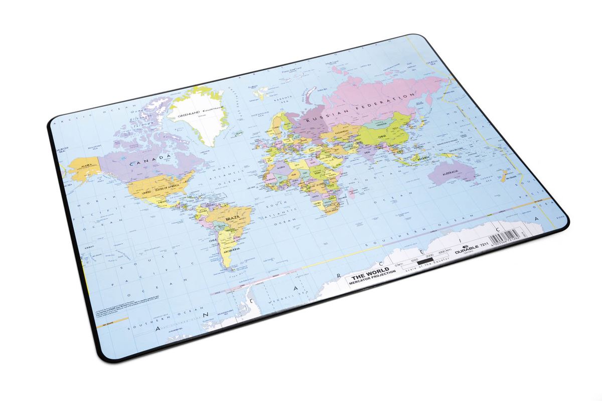 Durable Smooth Non-Slip World Map Desk Mat PC Keyboard Mouse Pad | 53 x 40cm
