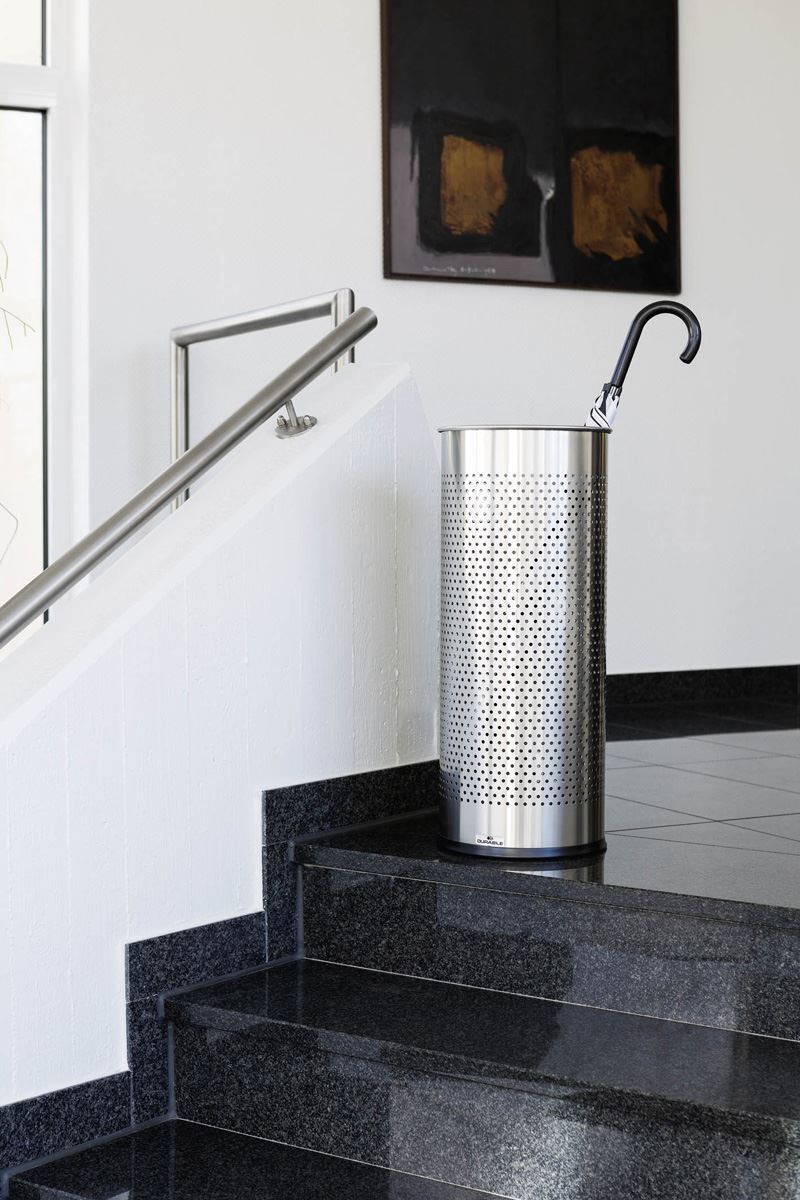 Durable Brushed Stainless Steel Umbrella Stand | 29 Litre Silver