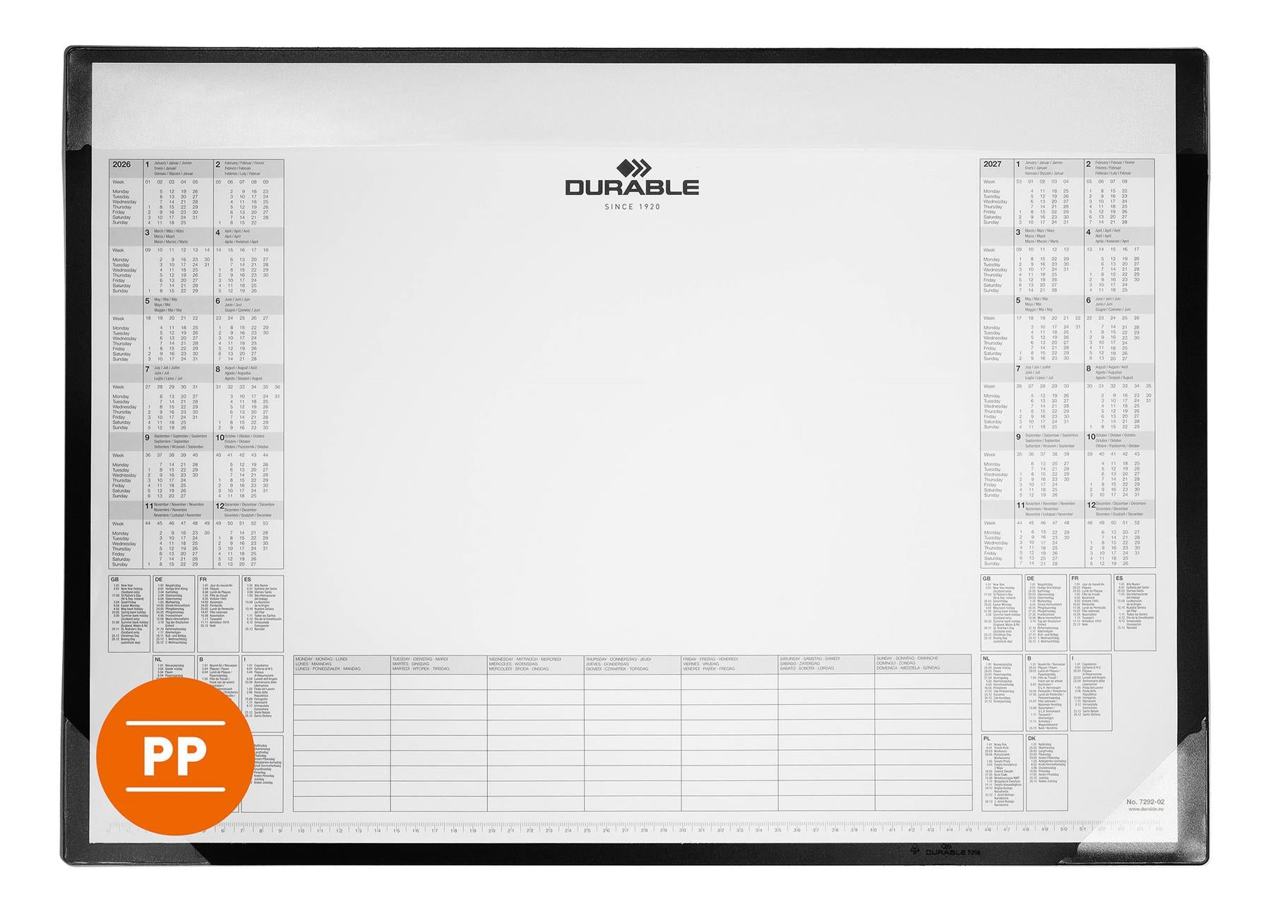 Durable Clear Overlay Calendar Keyboard Desk Pad Protector Mat PP | 60 x 43 cm